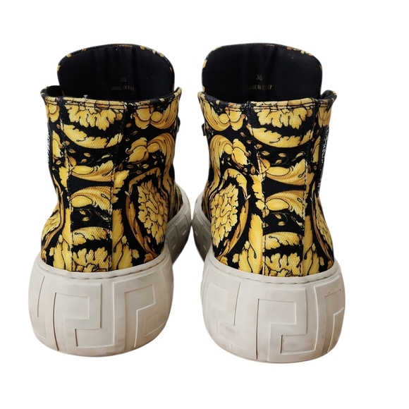 Versace Gold Barocco Medusa High Tops (Unisex) EU 38 US Mens 5.5 Wmns US 7 - Picture 3 of 8